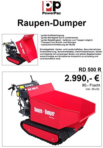 POWERPAC RD500R Pritsche – RAUPENTRANSPORTER RAUPENDUMPER DUMPER MINIDUMPER KETTENDUMPER - 6